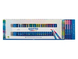 Giotto Turbo Pro Rotulador Acuarelable de Doble Punta, Punta Pincel y Biselada, 30 Colores Vibrantes, Caja de 30 Unidades, Colores Surtidos