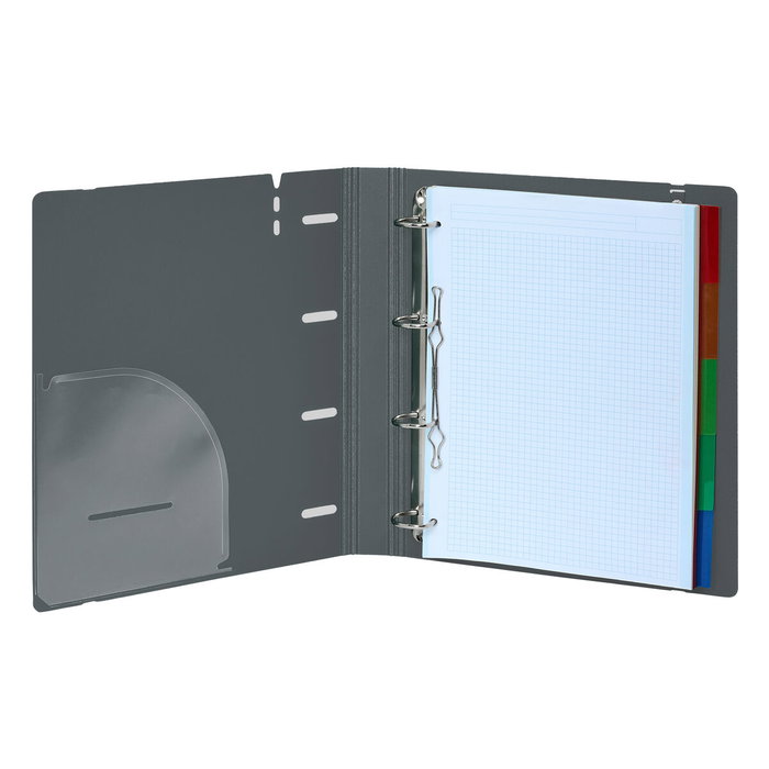 Safta Carpeblock Carpeta de Anillas DIN A4 Gris Oscuro con Recambio