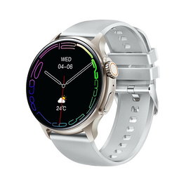 Emporia Watch JOY Smartwatch, Pantalla AMOLED 1.43 pulgadas, Monitor Cardíaco y Oxígeno en Sangre, Seguimiento Deporte y Sueño, Batería 10 Días, Plata