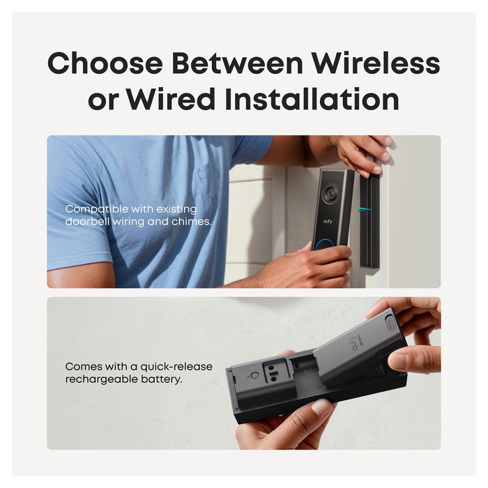 Eufy Videoportero Inteligente C31 con Cámara Wi-Fi, Compatible con Alexa y Google Assistant, Negro