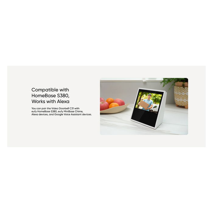 Eufy Videoportero Inteligente C31 con Cámara Wi-Fi, Compatible con Alexa y Google Assistant, Negro