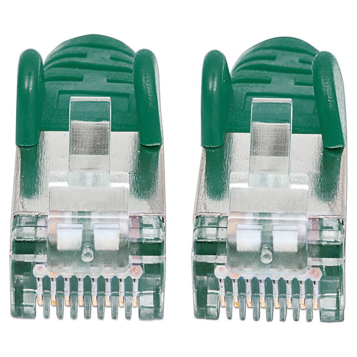 Intellinet Patch Cord RJ45 Cat6A 0.5m S/FTP Cobre LSZH Verde, Conectores Chapados en Oro, 10 Gbit/s, 500 MHz