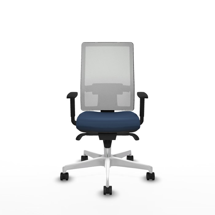 PIQUERAS Y CRESPO Silla de oficina Horna con mecanismo Sincro, Azul marino y Blanco