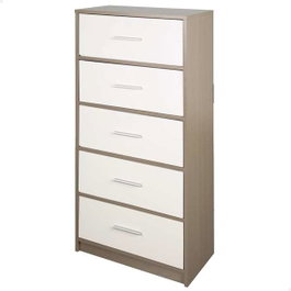 Color Baby Mueble Cómoda 5 Cajones 58x30x112 cm Acero Papel MDF y Tablero de Partículas