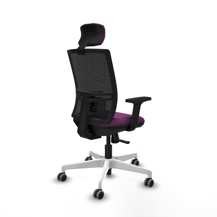 PIQUERAS Y CRESPO Silla de oficina Yunquera con mecanismo Sincro, Morado y Negro