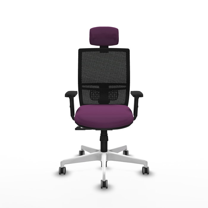 PIQUERAS Y CRESPO Silla de oficina Yunquera con mecanismo Sincro, Morado y Negro