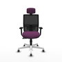 PIQUERAS Y CRESPO Silla de oficina Yunquera con mecanismo Sincro, Morado y Negro