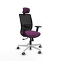 PIQUERAS Y CRESPO Silla de oficina Yunquera con mecanismo Sincro, Morado y Negro