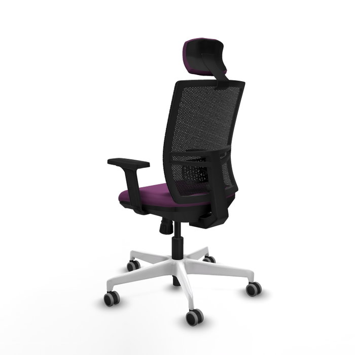 PIQUERAS Y CRESPO Silla de oficina Yunquera con mecanismo Sincro, Morado y Negro