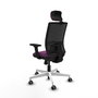 PIQUERAS Y CRESPO Silla de oficina Yunquera con mecanismo Sincro, Morado y Negro
