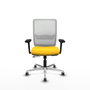 PIQUERAS Y CRESPO Silla de oficina Haches con Mecanismo Sincro/Traslack Amarillo y Blanco