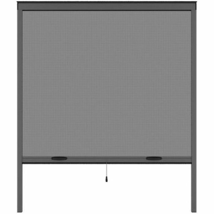 Moustikit Mosquitera para ventana en aluminio gris antracita - Cortable en ancho y alto (125 x 145 cm)