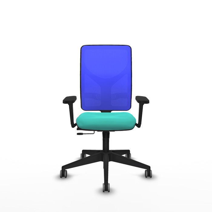 PIQUERAS Y CRESPO Silla de oficina Motilla con Mecanismo Sincro/Traslack, Turquesa y Azul
