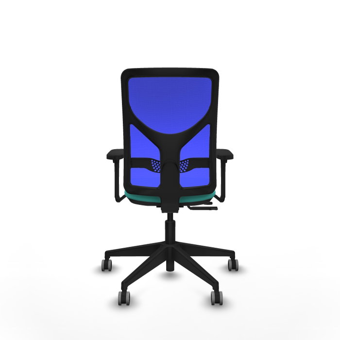 PIQUERAS Y CRESPO Silla de oficina Motilla con Mecanismo Sincro/Traslack, Turquesa y Azul