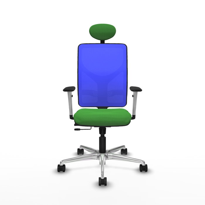 PIQUERAS Y CRESPO Silla de oficina Motilla con mecanismo Sincro/Traslack, Tela Verde y Malla Azul
