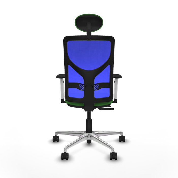 PIQUERAS Y CRESPO Silla de oficina Motilla con mecanismo Sincro/Traslack, Tela Verde y Malla Azul