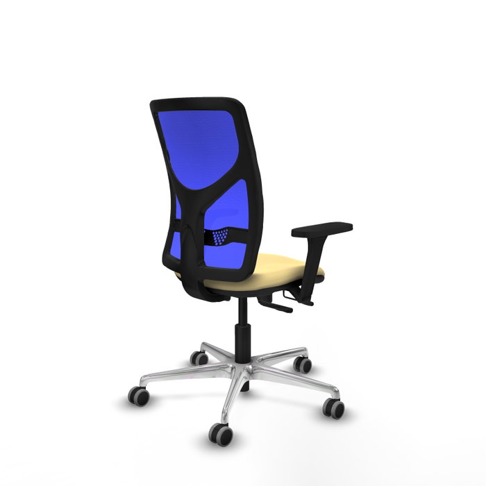 PIQUERAS Y CRESPO Silla de oficina Motilla con mecanismo Sincro/Traslack, Crema y Azul