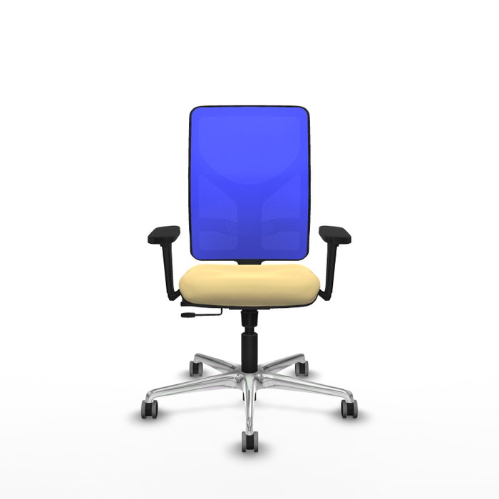 PIQUERAS Y CRESPO Silla de oficina Motilla con mecanismo Sincro/Traslack, Crema y Azul