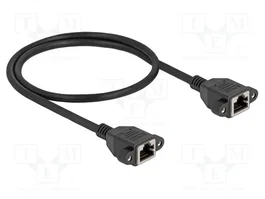 DeLOCK Prolongador Ethernet Cat6a S/FTP RJ45 Hembra a Hembra 0,5 m Negro