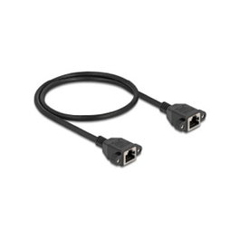 DeLOCK 90783 Cable de extensión de red Cat6a S/FTP RJ45 hembra a RJ45 hembra, 0,5 m, Negro