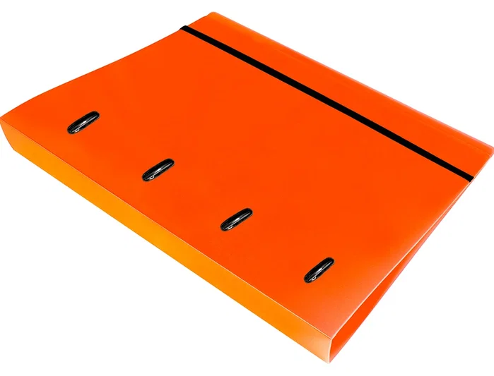 Liderpapel Carpeta con Recambio A4 Cuadro 5mm 100 Hojas 80g Polipropileno 4 Anillas 25mm Naranja