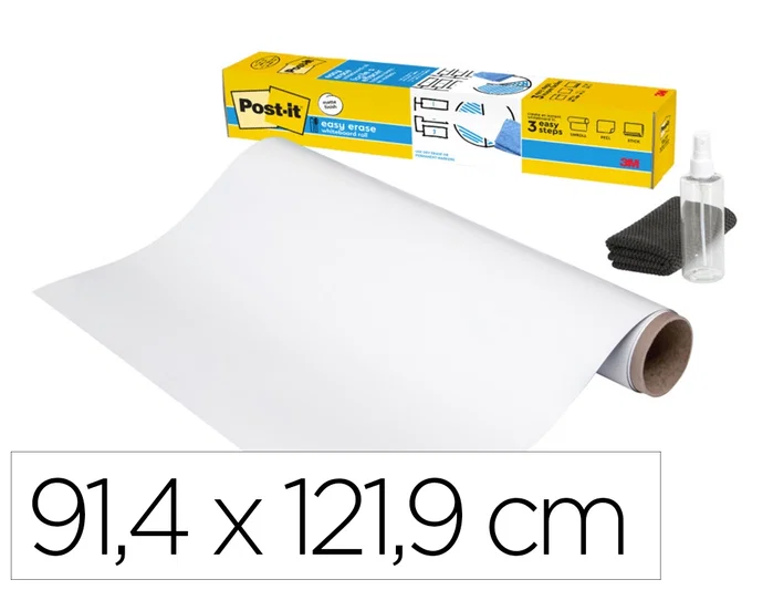 Post-It Pizarra blanca adhesiva en rollo Super Sticky Flex Write 91,4 x 121,9 cm Post-It Pizarra blanca adhesiva en rollo Super Sticky Flex Write 91,4 x 121,9 cm