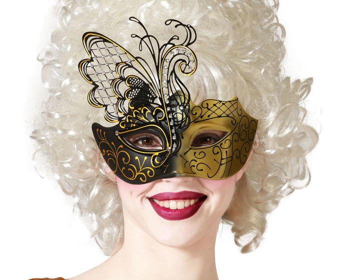 Antifaz Venecia Negro Dorado Mujer Adulto para Fiestas de Gala y Eventos de Disfraces Elegantes Antifaz Venecia Negro Dorado Mujer Adulto para Fiestas de Gala y Eventos de Disfraces Elegantes