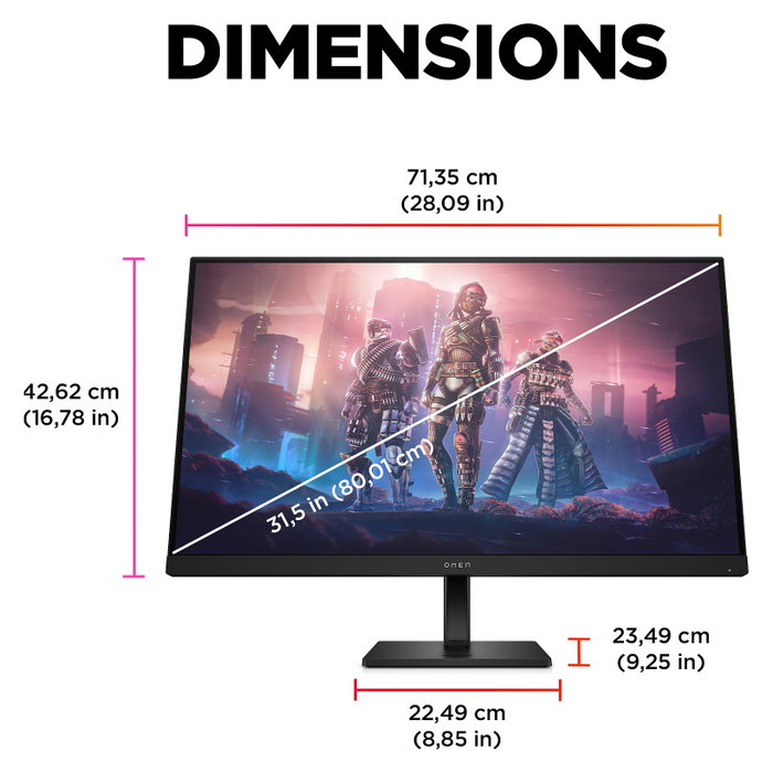 HP OMEN 32q Monitor Gaming QHD 31.5 Pulgadas IPS 165 Hz Negro HP OMEN 32q Monitor Gaming QHD 31.5 Pulgadas IPS 165 Hz Negro