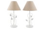 DKD Home Decor Lámpara Sobremesa Tradicional Beige Blanco 25 x 45 x 25 cm (4 Unidades) E14