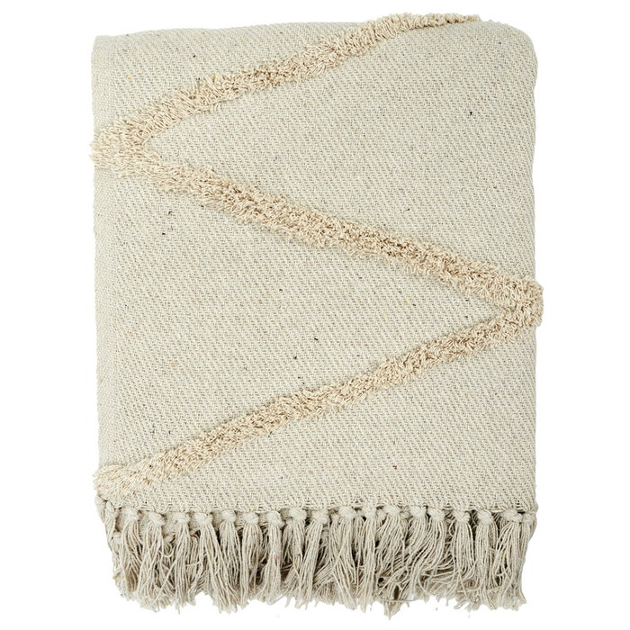 Home Deco Factory Manta Étnica Natural 120x150 cm, Algodón 100% para Sofá o Cama