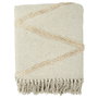 Home Deco Factory Manta Étnica Natural 120x150 cm, Algodón 100% para Sofá o Cama