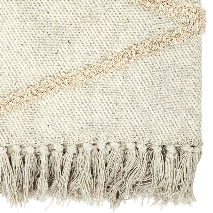 Home Deco Factory Manta Étnica Natural 120x150 cm, Algodón 100% para Sofá o Cama