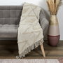 Home Deco Factory Manta Étnica Natural 120x150 cm, Algodón 100% para Sofá o Cama