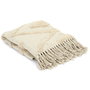 Home Deco Factory Manta Étnica Natural 120x150 cm, Algodón 100% para Sofá o Cama