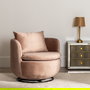 Sillón Giratorio Taupe Tejido Salón 84 X 74 X 66 cm