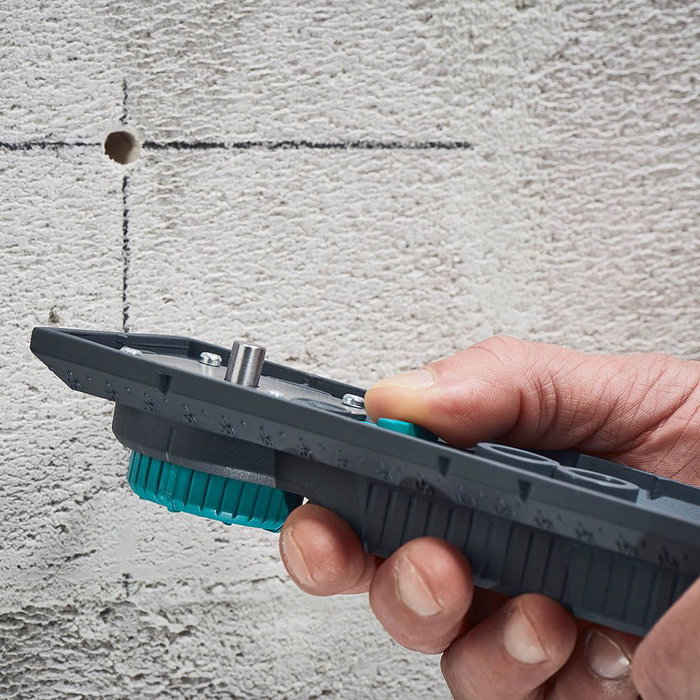 Wolfcraft 5976000 Plantilla de Perforación Electricidad para Medidas 71 y 91 mm para Instalación de Interruptores y Cajas de Enchufe en Ladrillo con Nivel de Burbuja Wolfcraft 5976000 Plantilla de Perforación Electricidad para Medidas 71 y 91 mm para Instalación de Interruptores y Cajas de Enchufe en Ladrillo con Nivel de Burbuja