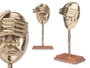 Giftdecor Figura Metal Mano Ojos Oro con Soporte Madera 16x34x10 cm (Set de 6)