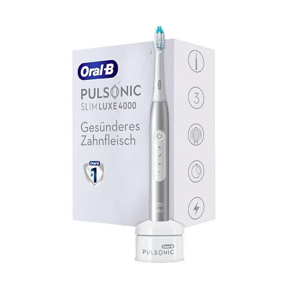 Braun Oral-B Pulsonic Slim Luxe 4000 Cepillo dental sónido recargable, 3 modos, Platino Braun Oral-B Pulsonic Slim Luxe 4000 Cepillo dental sónido recargable, 3 modos, Platino