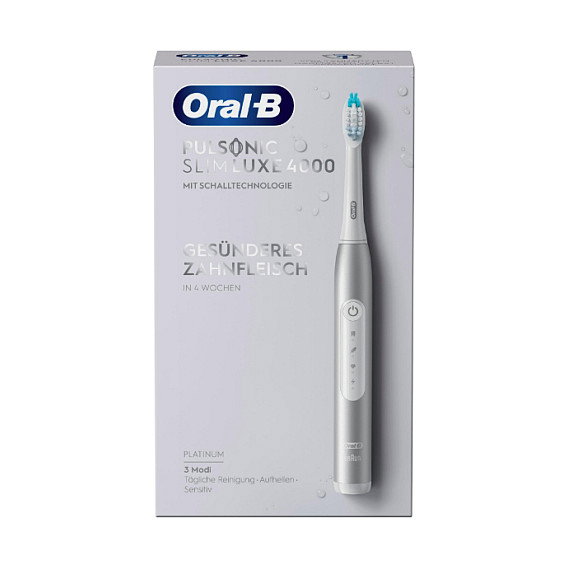 Braun Oral-B Pulsonic Slim Luxe 4000 Cepillo dental sónido recargable, 3 modos, Platino Braun Oral-B Pulsonic Slim Luxe 4000 Cepillo dental sónido recargable, 3 modos, Platino