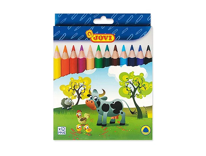 Jovi Lápices de Colores Maxi Triangulares Estuche 12 Unidades Colores Surtidos
