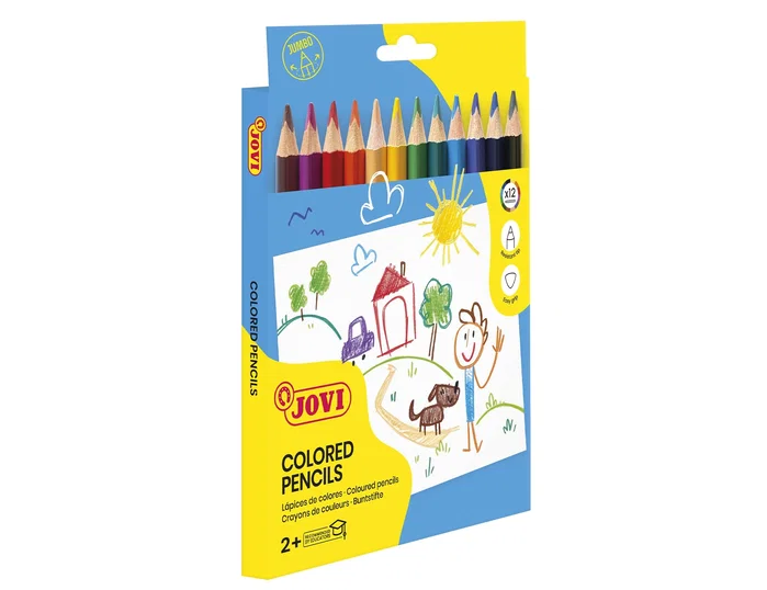 Jovi Lápices de Colores Jumbo Triangulares de 12 Colores Surtidos Jovi Lápices de Colores Jumbo Triangulares de 12 Colores Surtidos