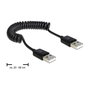 DeLOCK 83239 Cable USB 2.0-A Espiral Macho/Macho 0,6 m Negro