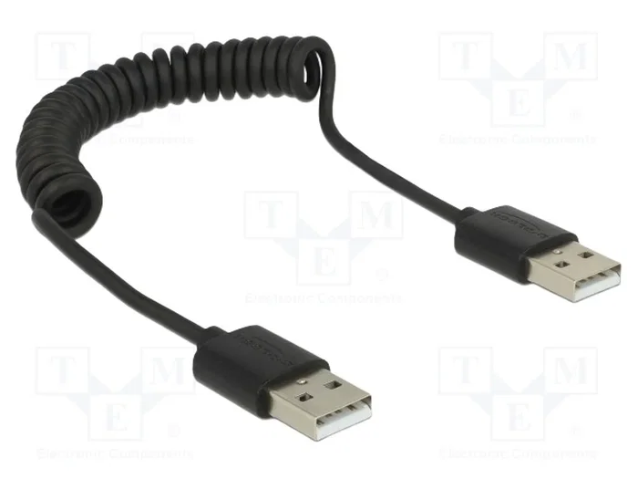DeLOCK 83239 Cable USB 2.0-A Espiral Macho/Macho 0,6 m Negro DeLOCK 83239 Cable USB 2.0-A Espiral Macho/Macho 0,6 m Negro