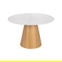 Mesa Comedor Blanco-Natural 120 X 120 X 75 cm