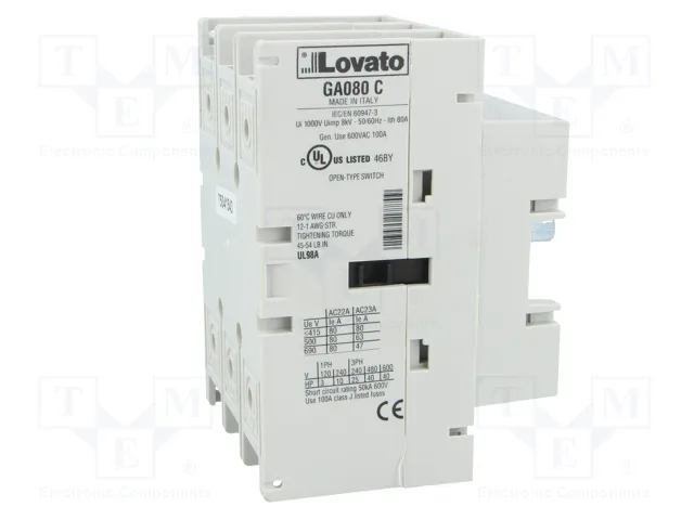 LOVATO ELECTRIC Interruptor de aislamiento GA 80A 3 polos LOVATO ELECTRIC Interruptor de aislamiento GA 80A 3 polos