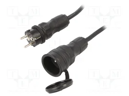 KEL Prolongador de alimentación H05RR-F 3G2,5mm2 5m negro