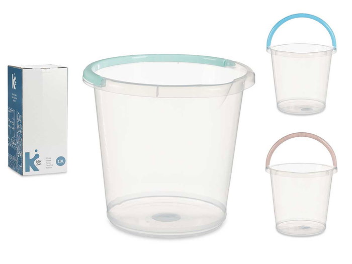 Arte Regal Cubo de Agua Transparente 13L con Asa Surtido de Colores Arte Regal Cubo de Agua Transparente 13L con Asa Surtido de Colores