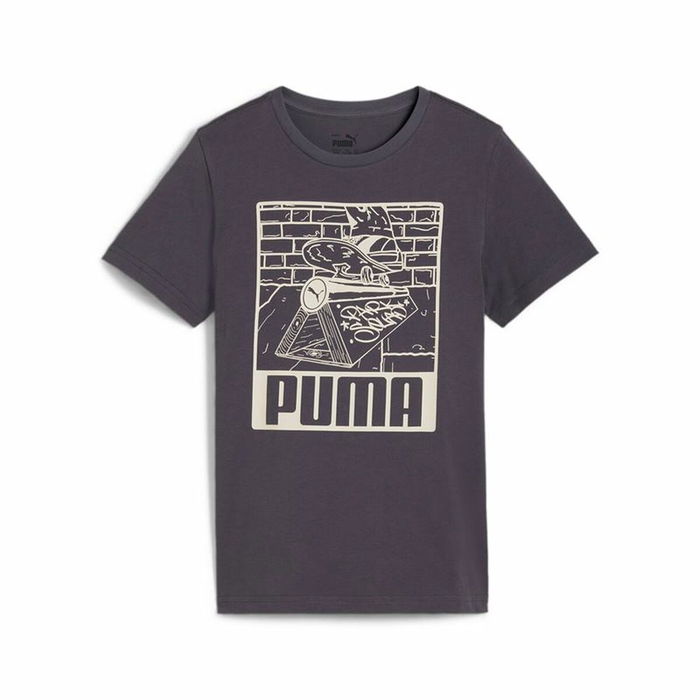 Camiseta de Manga Corta Infantil Puma Morado Camiseta de Manga Corta Infantil Puma Morado