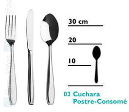 CRUZ DE MALTA LUCIA CUCHARA POSTRE 172 mm, COLECCIÓN LUCIA, CUBERTERÍA INOXIDABLE GRABADA (Set de 12)