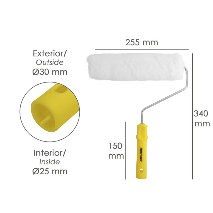 WOLFPACK LINEA PROFESIONAL Rodillo de Fibra Acrílica Blanca Ø 62x 250 mm